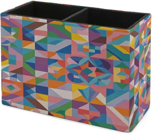 Vista 7 de Pen Holder for Desk, Retro Pattern Print Pen Cup Marker Holder Makeup Brush Holders,Desk Accessories&Workspace Organizers for Home,Office