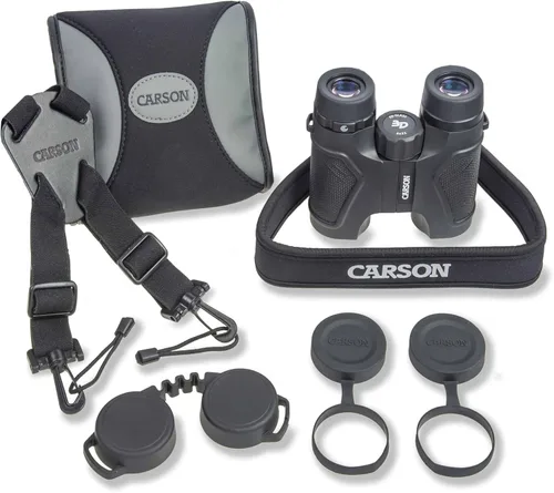 Vista 8 de Binoculares 3D de alta definición y a prueba de agua con vidrio de dispersión extra baja, de la marca Carson, negro