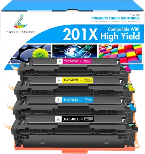 TRUE IMAGE 201X M277dw Cartucho de tóner de alto rendimiento compatible para impresora HP 201X 201A M252dw CF400X Color Pro MFP M277dw M277c6 CF401X