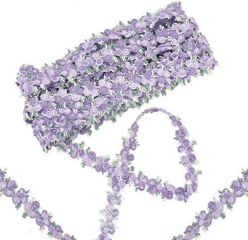 Vista 9 de GORGECRAFT - Cinta de encaje floral de 5 yardas, con aplique de encaje DIY para manualidades de costura, borde de encaje para adornos de vestidos