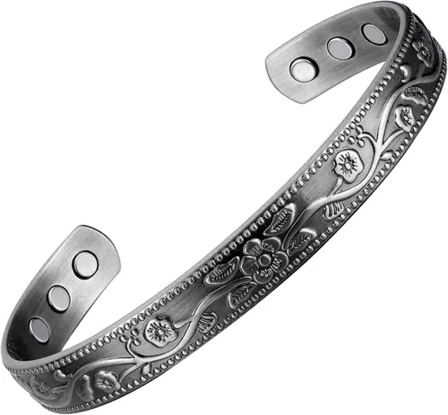 Vista 9 de Earth Therapy Minimalist Design Magnetic Field Cuff Bracelets for Men & Women - Ultra Strength - Adjustable