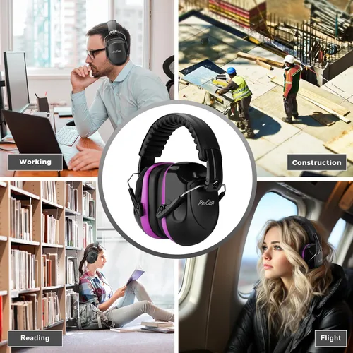 Vista 6 de ProCase - Orejeras con reducción de ruido, protección auditiva a prueba de sonido, auriculares con cancelación de ruido NRR 28dB para adultos