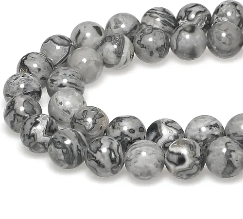 Vista 12 de MJDCB Cuentas de Amatista Natural de Ensueño Redondas de Piedra Cuentas Sueltas para Hacer Joyas 15" (8mm)