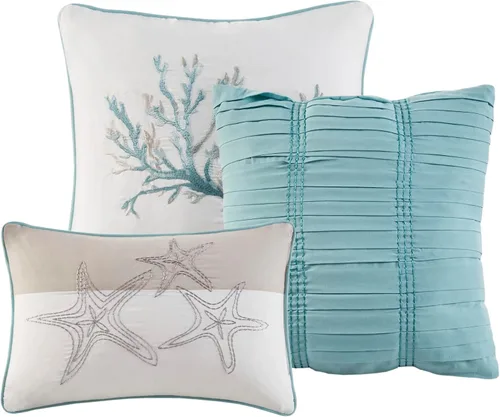 Vista 12 de Madison Park Set de Edredón Cottage con Diseño Costero, Estampado de Estrella de Mar - Cubrecama Ligero para Todas las Estaciones, Fundas, Almohada