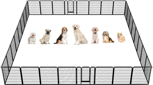 Vista 18 de Topeakmart Corralito para perros al aire libre, corralito de ejercicio portátil para interiores y mascotas, para patio, caravana, camping, 32