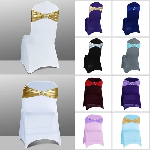 Vista 3 de Babenest Lazos de Spandex para Sillas 30 piezas Banda de Cubierta de Silla Elástica Premium con Deslizador de Hebilla Lazos Elásticos Universales