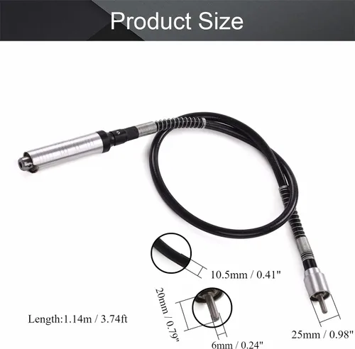 Vista 2 de Utoolmart Herramienta giratoria de eje flexible, amoladora eléctrica de 3.3 ft de longitud, extensión de eje flexible suave y mango compatible