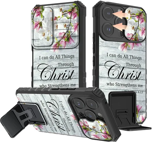 Vista 78 de Rossy Funda para iPhone 14 2022, para iPhone 14 con funda deslizante para cámara deslizante, soporte integrado, doble capa híbrida, a prueba de 1-37