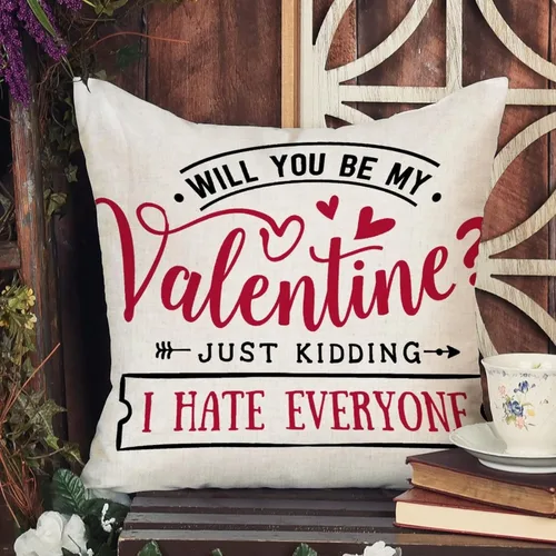Vista 4 de Valentine's Day Romantic Throw Pillow Cover Will You Be My Valentine Pillow Case Cushion Cover Wedding Engagement Anniversary Decortaive Pillowcase