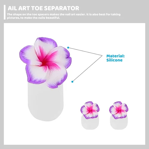 Vista 3 de 32 piezas de esmalte de uñas para dedos de los pies, separadores de dedos de silicona para arte de uñas, estirador de dedos, herramientas