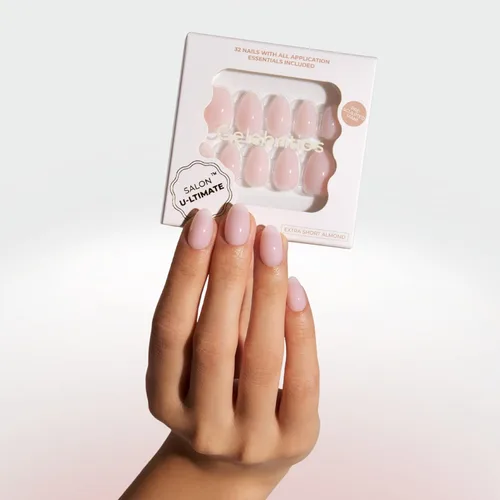 Vista 13 de Celebritips Uñas postizas a presión - Salon U-ltimate™ Bailarina, Uñas de almendra extra cortas, reutilizables 16 tamaños - Kit de 32 uñas