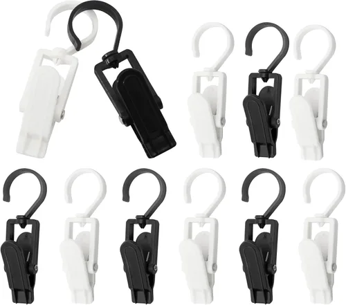 Vista 10 de Ganchos giratorios de plástico para colgar, ganchos giratorios súper fuertes, ganchos para ropa, clips de ropa, perchas de armario para el hogar