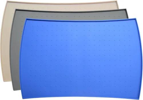 Alfombrilla impermeable PetFusion para comedero de mascotas grande (24" x 16 ") Silicona de grado FDA, higiene superior, no tóxica, varios tamaños,