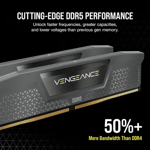 Vista 9 de CORSAIR Vengeance DDR5 32 GB (2 x 16 GB) DDR5 6000 MHz CL36 AMD Expo Intel XMP iCUE Memoria de computadora compatible - Gris (CMK32GX5M2E6000Z36)
