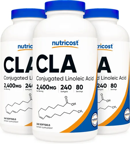 Vista 7 de Nutricost CLA (Ácido Linoleico Conjugado) 2,400mg, 120 Cápsulas Blandas - Sin Gluten, Sin OGM, 800mg Por Cápsula Blanda