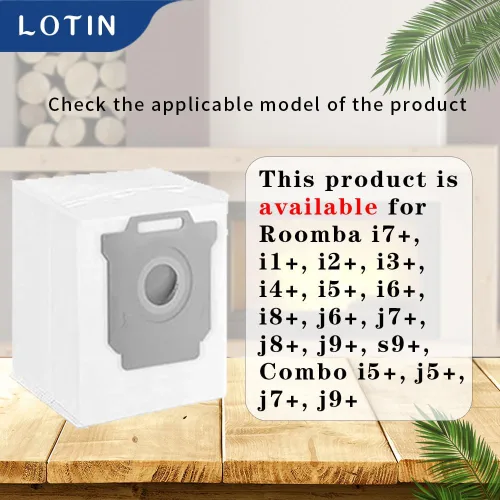 Vista 2 de LOTIN Paquete de 6 bolsas de polvo al vacío. Compatible con aspiradora Roomba i7 i7+/i7 Plus E5 E6 S9 S9+/S9 Plus Series