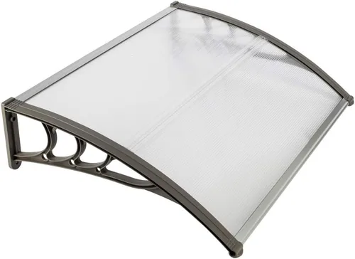 Vista 21 de 2 toldos para ventana de puerta de 40 x 32 pulgadas, cubierta de policarbonato para puerta de entrada, toldo de patio al aire libre, toldo voladizo