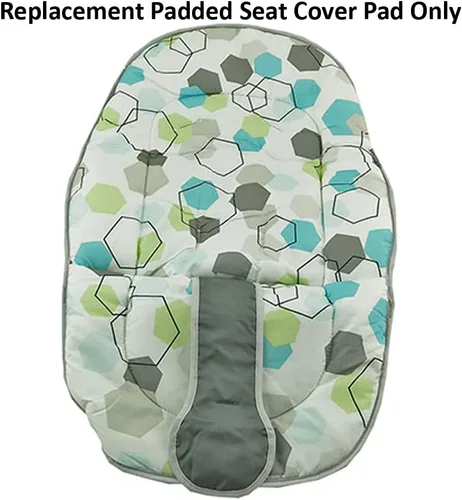 Vista 5 de Pieza de repuesto para columpio de bebé Fisher-Price On-The-Go - GKH40 ~ Almohadilla acolchada de repuesto para asiento ~ Estampado hexagonal azul