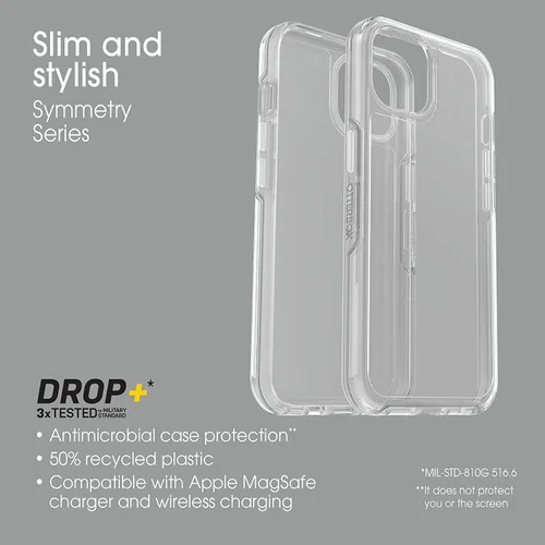 Vista 7 de OtterBox Symmetry Clear Series - Funda para iPhone 13 (solamente), embalaje no minorista, transparente