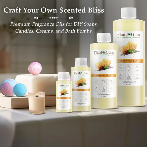 Vista 4 de Aceite aromático de vainilla y miel, 8 onzas líquidas, aceite perfumado para hacer jabón, velas, bombas de baño, mantequillas corporales. Se utiliza