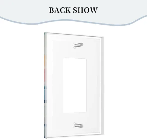 Vista 4 de Cubiertas decorativas para interruptor de luz de arte BOHO, figura abstracta de 1 gang, salida basculante, placa frontal decorativa del interruptor