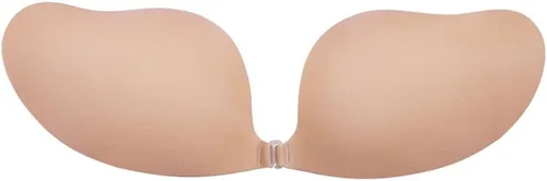 Vista 3 de JUST BEHAVIOR Brasier con realce de espalda descubierta, sin tirantes, reutilizable, invisible, adhesivo de elevación profunda, para mujer