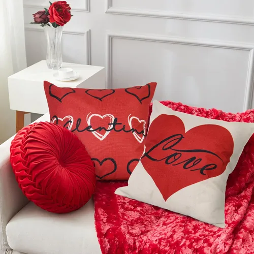 Vista 3 de Henviro Fundas de almohada para el día de San Valentín de 18 x 18 pulgadas, decoración del día de San Valentín para el hogar, San Valentín