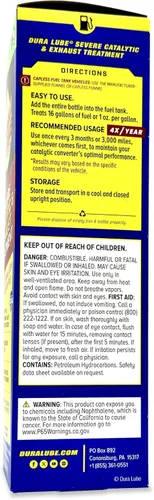 Vista 5 de DURA LUBE - Paquete de 2 limpiadores de tratamiento catalítico y de escape severo, aditivo de combustible, 16 fl oz, paquete combo de 2