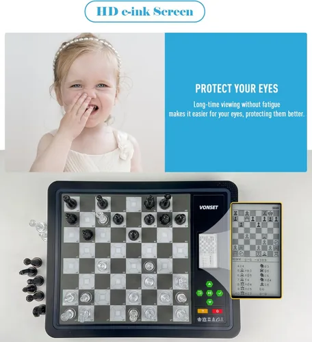 Vista 3 de Tablero de ajedrez electrónico L6 con luces LED, juego de ajedrez para computadora con pantalla de posición de piezas, juego de ajedrez inteligente