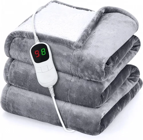 Vista 21 de Geniani - Almohadilla térmica eléctrica para alivio del dolor de espalda y calambres, apagado automático, almohadilla térmica suave para terapia