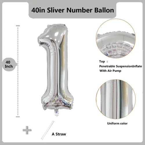 Vista 936 de Globos de número naranja de 40 pulgadas gigantes de aluminio de helio para decoraciones de fiesta de cumpleaños