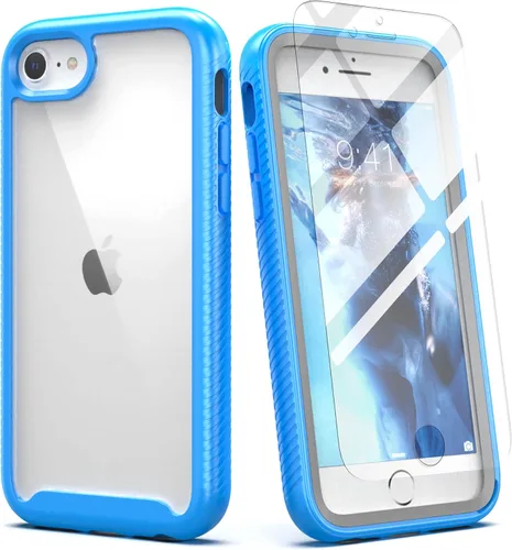 Vista 21 de IDweel para iPhone SE 2020, para iPhone 8 y 7 y SE 2022 (SE 2ª/3ª), funda protectora de cuerpo completo de ajuste delgado con amortiguación