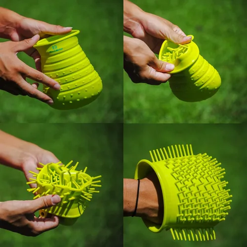 Vista 2 de Bark Brite Cepillo de baño y limpiador de patas de perro de doble propósito