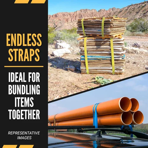 Vista 4 de US Cargo Control, Correas de trinquete sin fin, 2 pulgadas de ancho x 15 pies de largo, correas de trinquete rojas, amarre de trinquete de mango