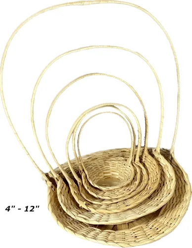 Vista 8 de CalCastle Craft Cestas de bambú con asa, cestas de regalo, cestas tejidas para pan, cestas para servir alimentos, material de bambú natural