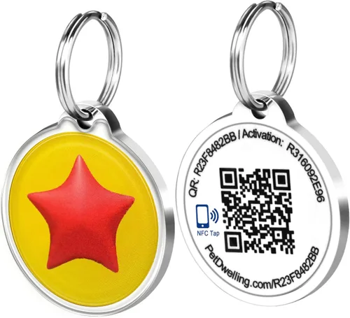 Vista 32 de Pet Dwelling Symbols NFC y QR Code - Etiqueta de identificación inteligente para perro, fácil escaneo, acceso instantáneo al perfil en línea
