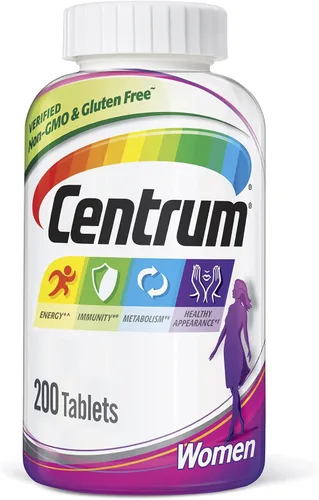 Vista 18 de Centrum Tableta multivitamínica para mujer, suplemento multivitamínico/multimineral con hierro, vitamina D3, vitaminas B y antioxidantes vitaminas C