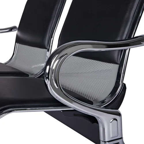 Vista 7 de Sillas de sala de espera de 2 asientos, banco de sala de espera con brazos, banco de recepción del aeropuerto, recepción de invitados, banco