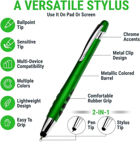 Vista 3 de Lápiz óptico para pantallas táctiles y bolígrafos de escritura, con punta de lápiz óptico sensible - 2 en 1, compatible con tus dispositivos