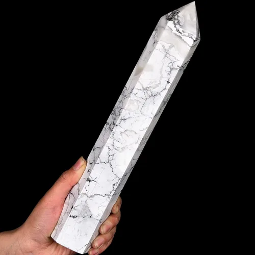 Vista 67 de AMOYSTONE Torre de obelisco de cristal curativo extra grande de aventurina azul con punta de cristal, decoración Reiki 1-1.2 KG