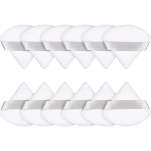 Vista 15 de Maitys 12 piezas Esponja para polvo de cara en forma de triángulo, para polvo suelto, suave, base cosmética, esponja mineral para productos