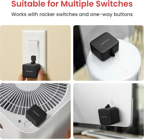 Vista 3 de SwitchBot Empujador de botón de interruptor inteligente – Fingerbot Bluetooth para interruptor basculante/botón unidireccional, interruptor de luz