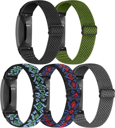Enkic Correa elástica para reloj, compatible con Fitbit Inspire 3/2/HR/Ace 2/3, correas de repuesto de nailon suave para mujeres y hombres