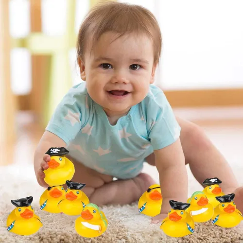 Vista 5 de ArtCreativity 12 Pcs Pirate Rubber Ducks - 2 Inch Pirate Ducks for Jeeps, Pirate Party Favors & Decorations, Cute Rubber Ducks Pirate Toys for Bath