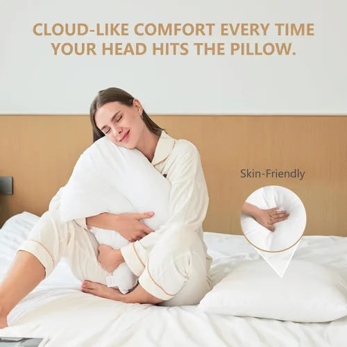 Vista 5 de Obruosci Rellenos de almohada de lujo, paquete de 4, 16 x 16 pulgadas, hipoalergénicos, ultra suaves, de microfibra de poliéster, duraderos