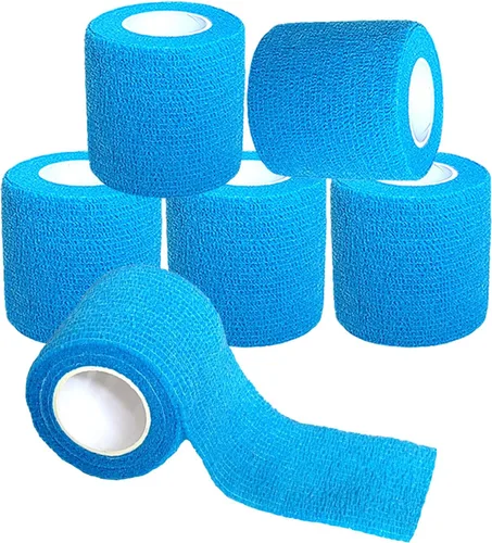 Vista 20 de Hysiwen Paquete de 6 vendajes autoadhesivos de 1 pulgada x 5 yardas, envoltura cohesiva transpirable y cohesiva autoadhesiva para deportes, Negro