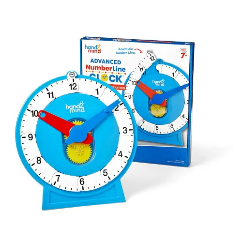Vista 12 de hand2mind - Reloj numérico avanzado para aprender a decir la hora, reloj analógico para el aprendizaje de los niños, línea numérica para niños