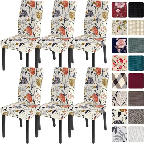 Vista 65 de SearchI - Juego de 2 fundas protectoras para sillas Parson de comedor, de elastano, súper ajuste, elástico, extraíble y lavable, para cocina