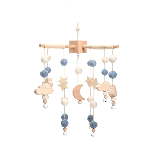 Móvil de bebé para cuna | Cuna de bebé, cuna de bebé, luna de estrella móvil para bebés niños y niñas | Decoración bohemia para guardería | Juego de