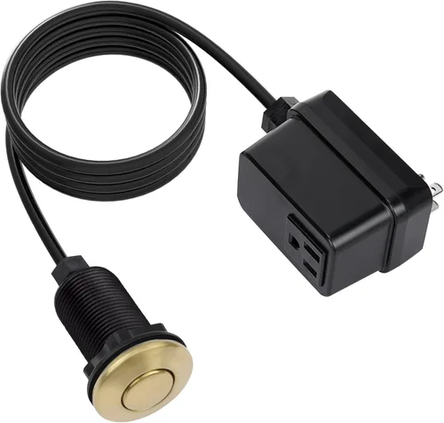 Vista 16 de CLEESINK Interruptor de eliminación de basura, kit de encendido y apagado inalámbrico para triturador de residuos de alimentos, oro pulido, botón